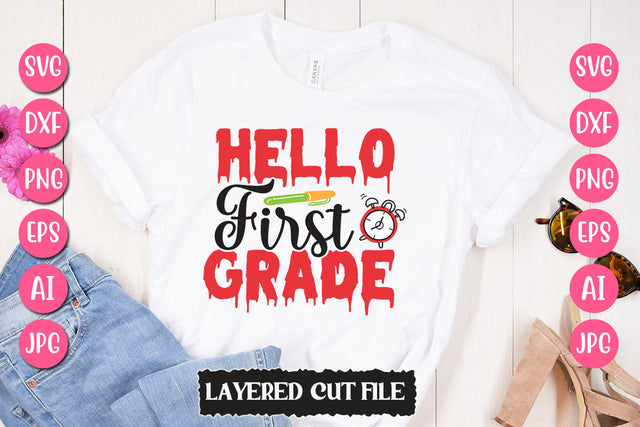 Hello First Grade SVG Cut File SVG Newmockups 