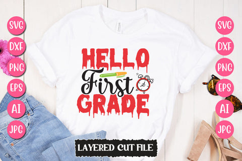 Hello First Grade SVG Cut File SVG Newmockups 