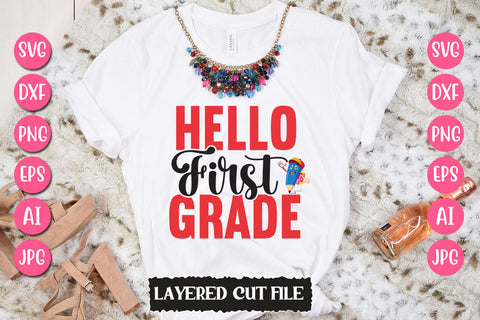 Hello First Grade SVG Cut File SVG Newmockups 