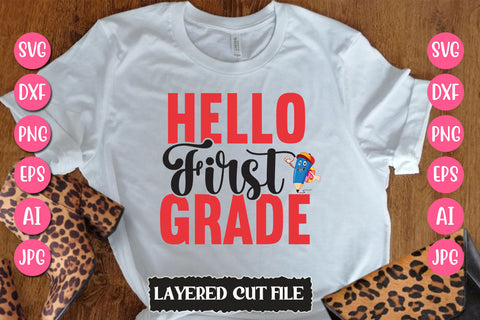 Hello First Grade SVG Cut File SVG Newmockups 