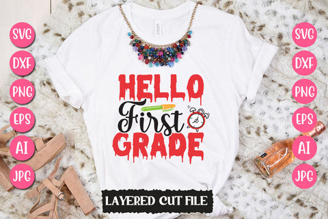Hello First Grade SVG Cut File SVG Newmockups 