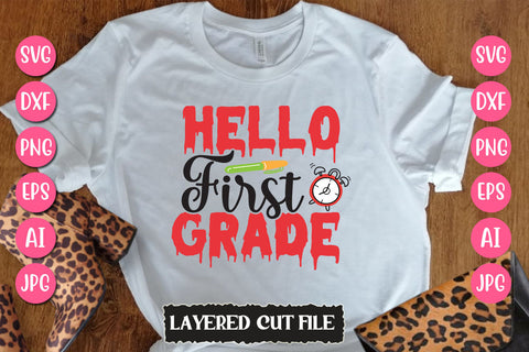 Hello First Grade SVG Cut File SVG Newmockups 