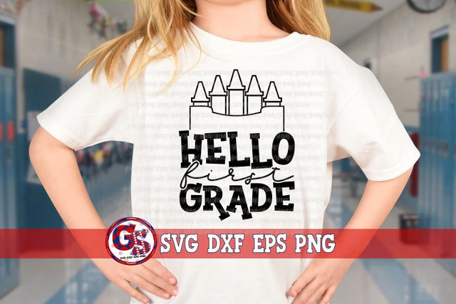 Hello First Grade SVG DXF EPS PNG SVG Greedy Stitches 