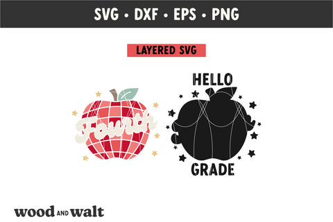 Hello Fourth Grade Apple SVG | Back To School SVG SVG Wood And Walt 
