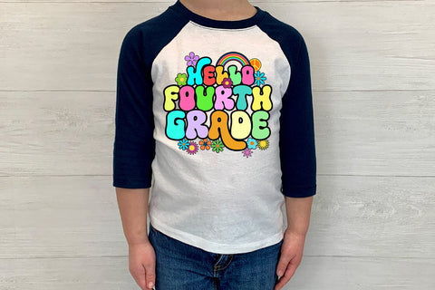 Hello Fourth Grade First Day School PNG I Back to School PNG Sublimation Happy Printables Club 