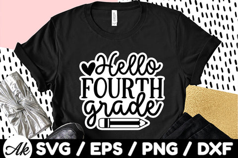 Hello fourth grade Stickers SVG akazaddesign 