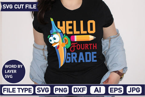 Hello Fourth Grade SVG Cut File SVG DesignPlante 503 
