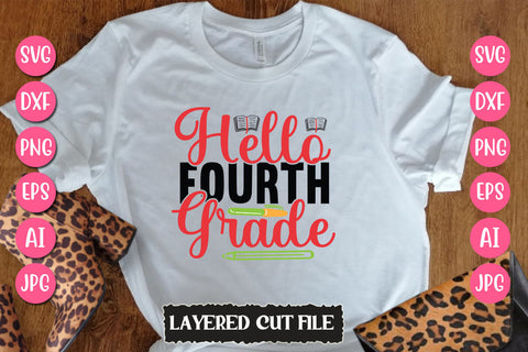 Hello Fourth Grade SVG Cut File SVG Newmockups 