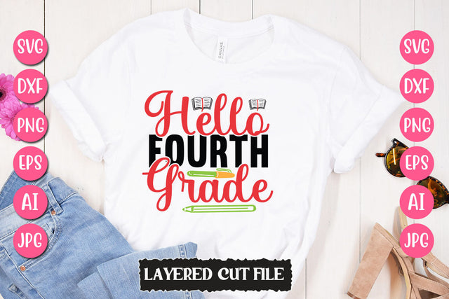 Hello Fourth Grade SVG Cut File SVG Newmockups 