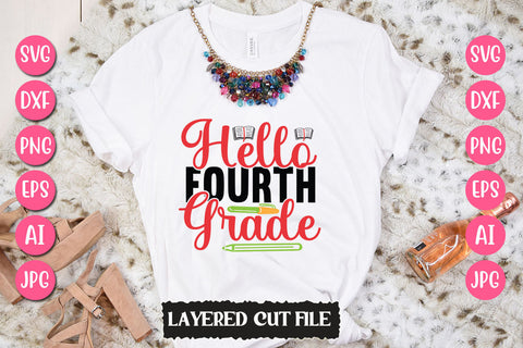 Hello Fourth Grade SVG Cut File SVG Newmockups 