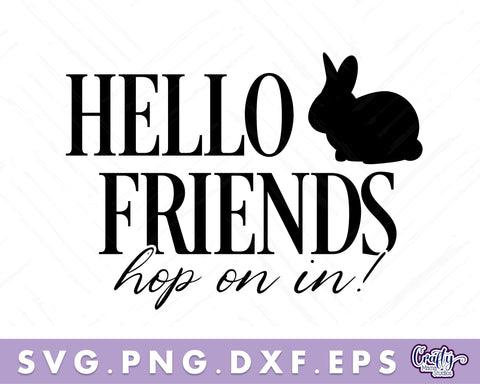 Hello Friends Svg | Easter Svg | Easter Round Sign SVG Crafty Mama Studios 