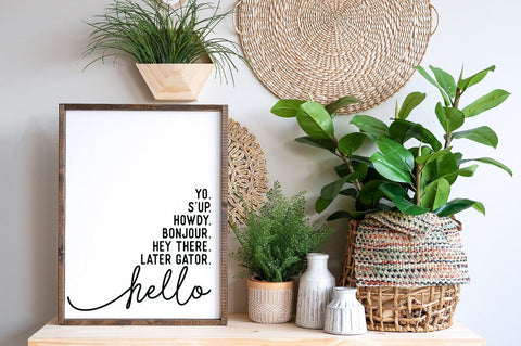 Hello Front Door Mat svg SVG Pickled Thistle Creative 