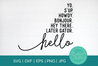 Hello Front Door Mat svg SVG Pickled Thistle Creative 