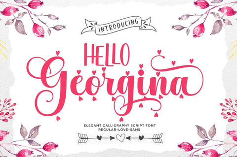 Hello Georgina Script Font AngelStudio 