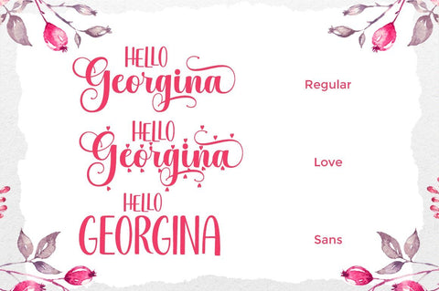 Hello Georgina Script Font AngelStudio 