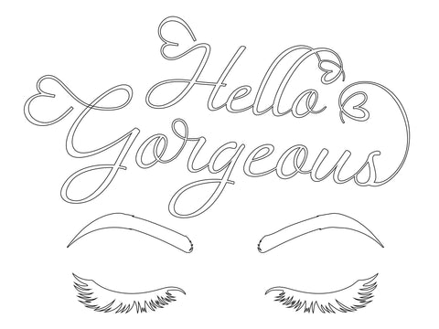 Hello Gorgeous Svg Cut File | Eyelashes Svg SVG CreativeStudioTM 