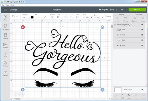 Hello Gorgeous Svg Cut File | Eyelashes Svg SVG CreativeStudioTM 