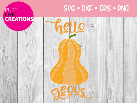 Hello Gourd Geous - Cricut - Silhouette - svg - dxf - eps - png - Digital File - SVG Cut File - Fall SVG - Fall SVG clipart - svg clipart SVG Pure Chic Creations 