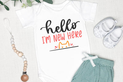 Hello I'm New Here | Baby SVG Stencil File SVG Ikonart Design Shop 