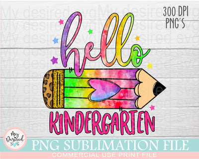 Hello Kindergarten PNG, 1st Day of School, Back to School, First Day Of Kindergarten, Gift for Teachers, Sublimation Designs Downloads Sublimation MyDesiredSVG 