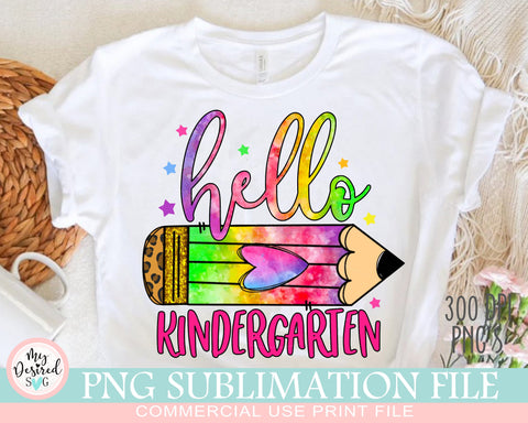 Hello Kindergarten PNG, 1st Day of School, Back to School, First Day Of Kindergarten, Gift for Teachers, Sublimation Designs Downloads Sublimation MyDesiredSVG 