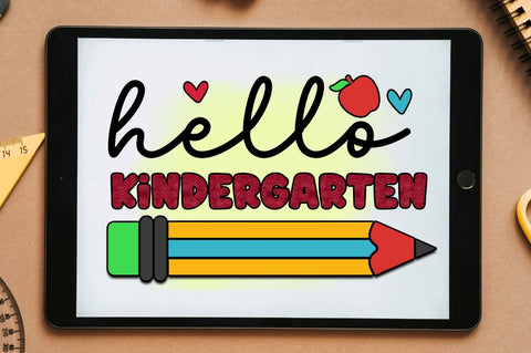 Hello kindergarten Sublimation PNG, Sublimation Back To School Design Sublimation Regulrcrative 