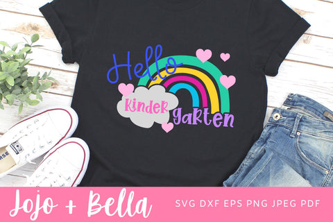 Hello Kindergarten Svg, Back to School Svg, Svg, School Svg, Rainbow Svg, Kids Svg, Shirt Svg, Svg Designs For Cricut, Cricut Svg SVG Jojo&Bella 
