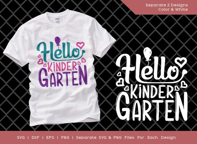 Hello Kindergarten SVG Cut File | Kindergarten Svg | Back To School Svg | School Svg | Teacher Svg | Tshirt Design SVG ETC Craft 