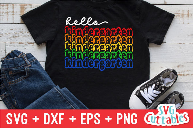 Hello Kindergarten svg - Kindergarten Cut File - Back To School svg - dxf - eps - png - Cut File - Silhouette - Cricut - Digital File SVG Svg Cuttables 