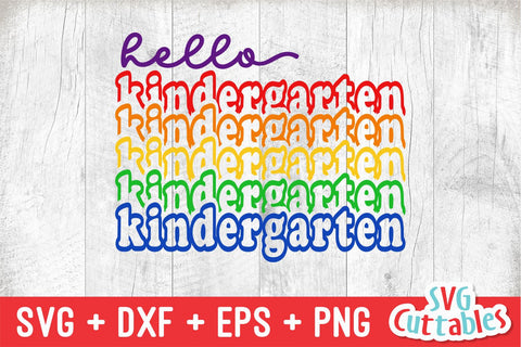 Hello Kindergarten svg - Kindergarten Cut File - Back To School svg - dxf - eps - png - Cut File - Silhouette - Cricut - Digital File SVG Svg Cuttables 