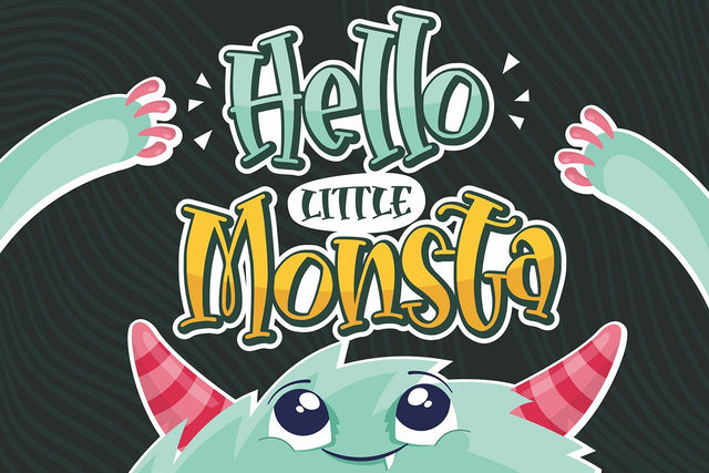 Hello Little Monsta Font Orenari 
