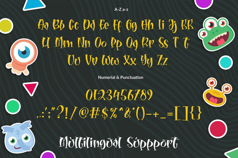 Hello Little Monsta Font Orenari 