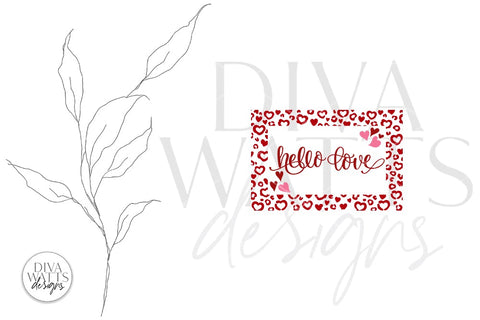 Hello Love Doormat SVG | Valentine's Leopard Print Design SVG Diva Watts Designs 