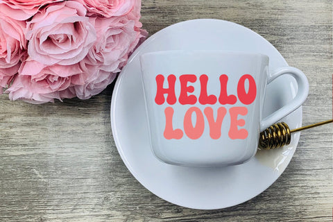 Hello Love I Groovy Valentines Day SVG I Valentine Cut Files SVG Happy Printables Club 