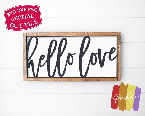 Hello Love SVG Files | Valentine's Day Svg | Oversized Svg | Valentine Svg | Commercial Use | Digital Cut Files (1139514559) SVG PinkZou 