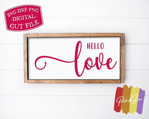 Hello Love SVG Files | Valentine's Day Svg | Spring Svg | Valentine Svg | Commercial Use | Digital Cut Files (1127540393) SVG PinkZou 