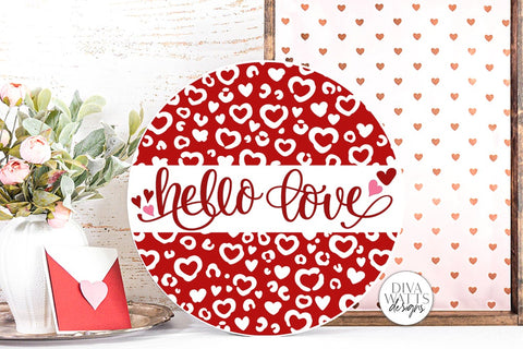 Hello Love SVG | Round Leopard Print Design SVG Diva Watts Designs 