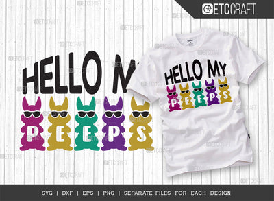 Hello My Peeps SVG Cut File | Peeps Svg | Rabbit Svg | Bunny Svg | Kids Bunny Svg | Bunny Bandana Svg | Bunny Quote Design SVG ETC Craft 
