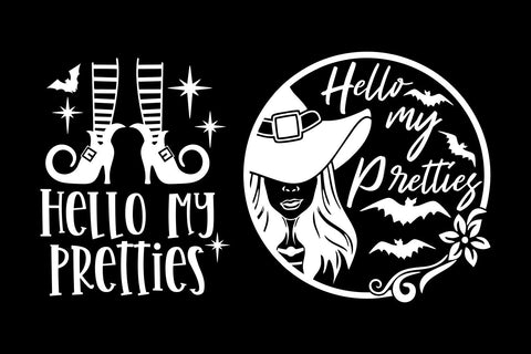 Hello My Pretties SVG, Halloween Round Sign Design SVG TonisArtStudio 