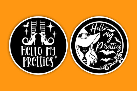 Hello My Pretties SVG, Halloween Round Sign Design SVG TonisArtStudio 