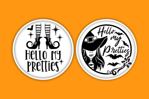 Hello My Pretties SVG, Halloween Round Sign Design SVG TonisArtStudio 