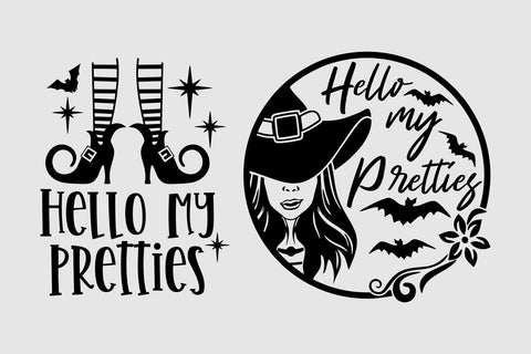 Hello My Pretties SVG, Halloween Round Sign Design SVG TonisArtStudio 