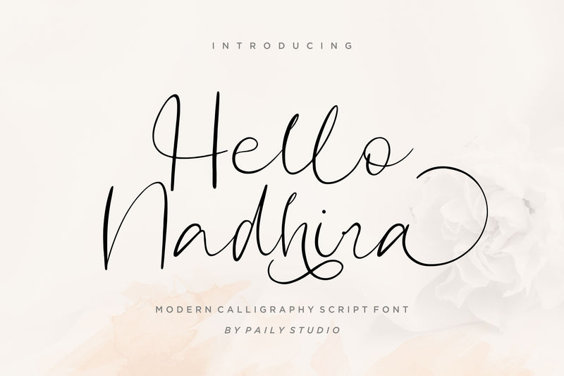 Hello Nadhira Modern Calligraphy Script Font Font Paily Studio 