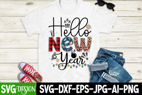 Hello New Year Sublimation Design , Hello New Year Sublimation PNG , Happy New Year Sublimation Design , New Year Sublimation Sublimation BlackCatsMedia 