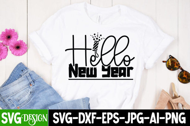 Hello New Year SVG Cut File SVG BlackCatsMedia 