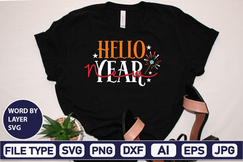 Hello New Year SVG Cut File SVG DesignPlante 503 
