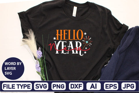 Hello New Year SVG Cut File SVG DesignPlante 503 