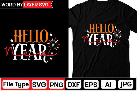Hello New Year SVG Cut File SVG DesignPlante 503 