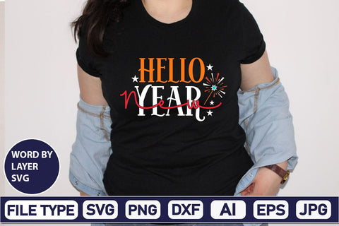 Hello New Year SVG Cut File SVG DesignPlante 503 