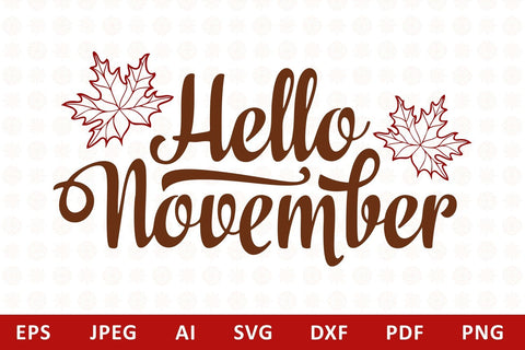 Hello November lettering phrase text svg SVG Zoya Miller 